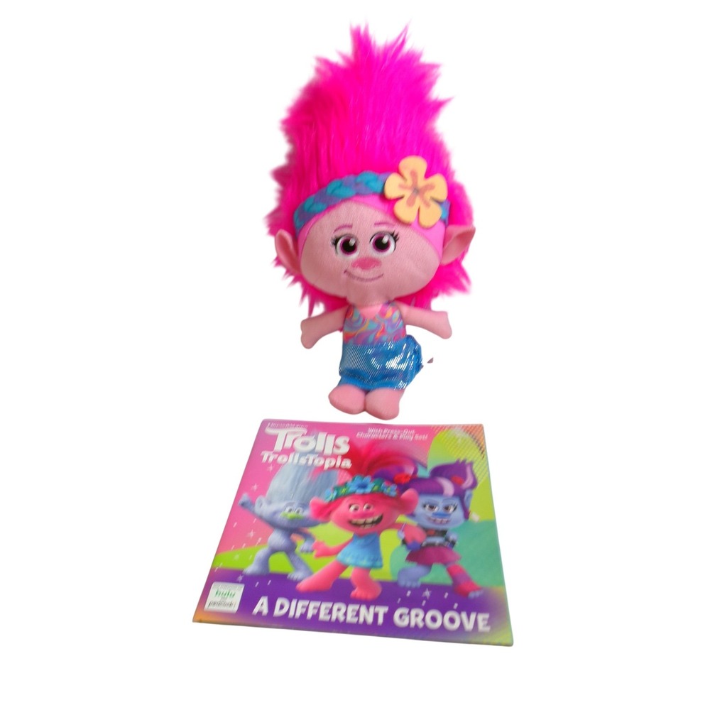 DreamWorks Trolls Poppy Plush 14" & TrollsTopia A Different Groove Bundle